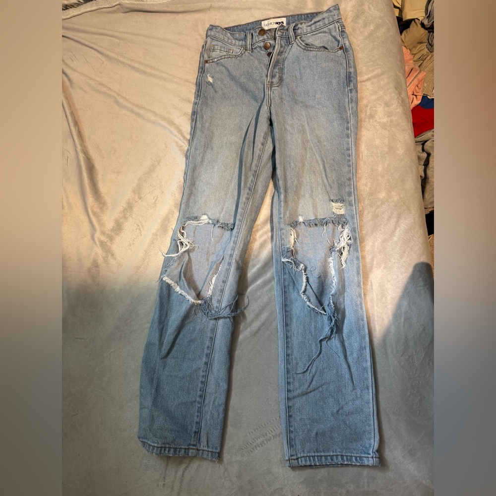 Distressed Light Blue Women's Jeans